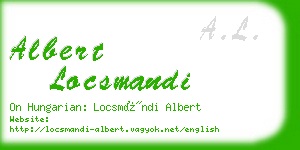 albert locsmandi business card